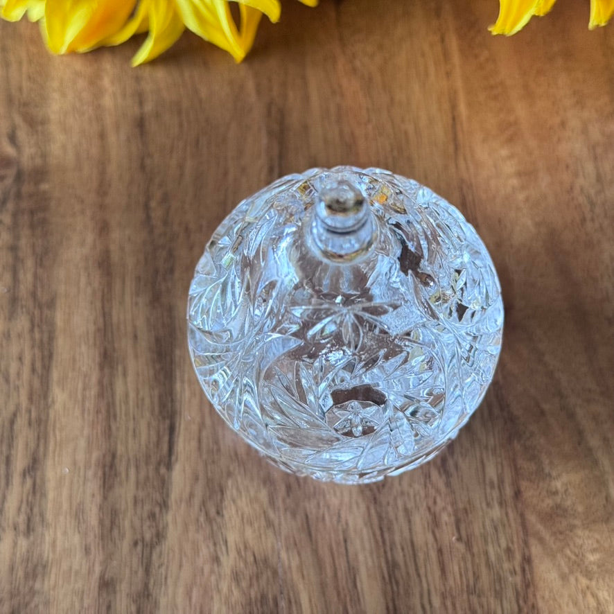 Pear Shaped Lead Crystal Trinket Box