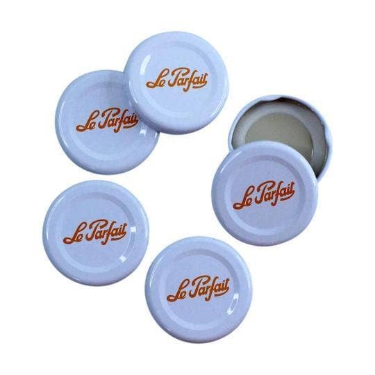 Le Parfait Milk Bottle Caps 12/pk (Fits 0.5l & 1l Bottle): White/Orange / Metal / (Fits 0.5L & 1L Bottle)