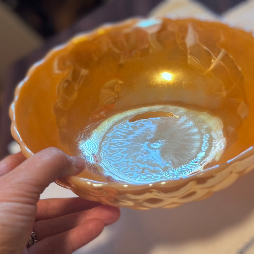 Anchor Hocking Fire King Peach Lustre Bubble Bowl