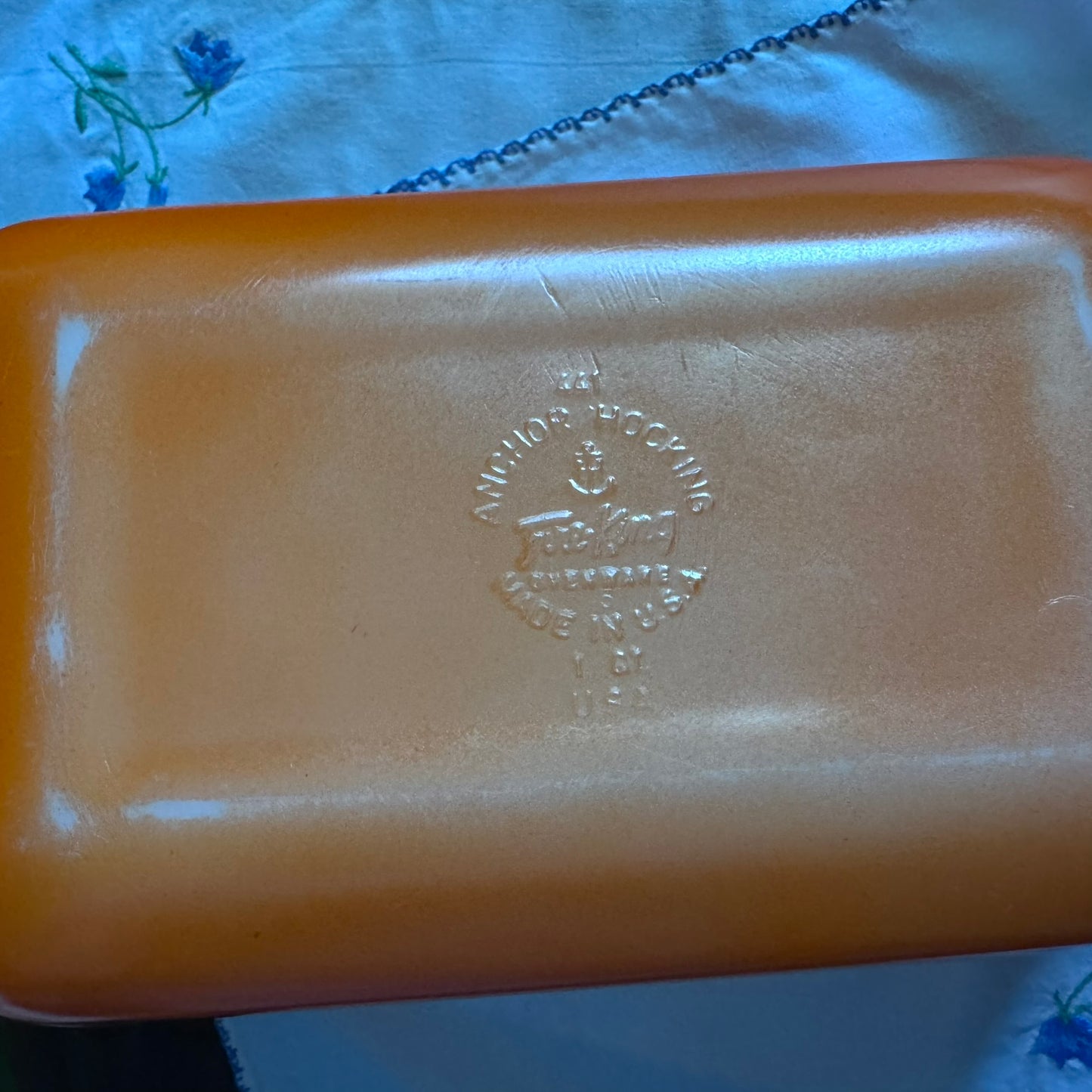 Fire-King Orange 1 QT Loaf Pan