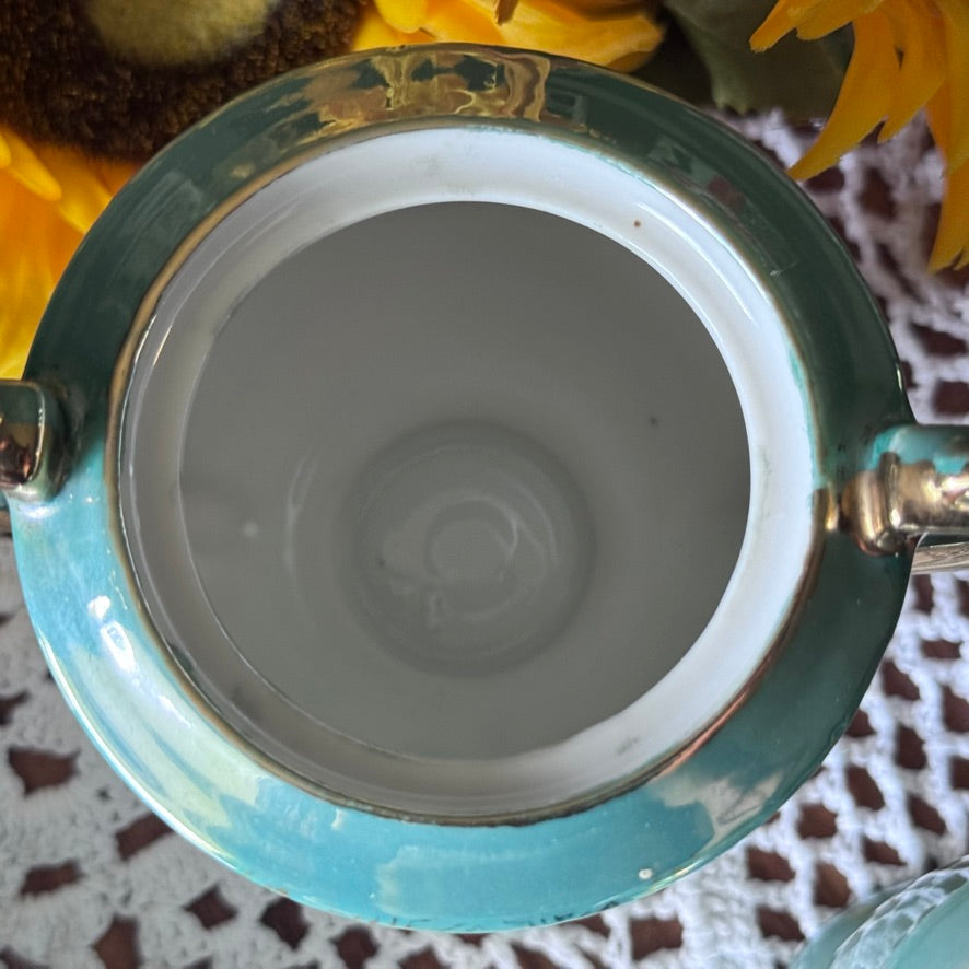 Greek Inspired Green/Aqua Lustreware Tea Set Japan