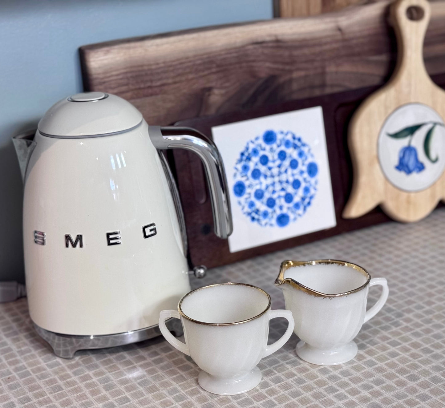 Fire King Milk Glass Cream & Sugar Set
