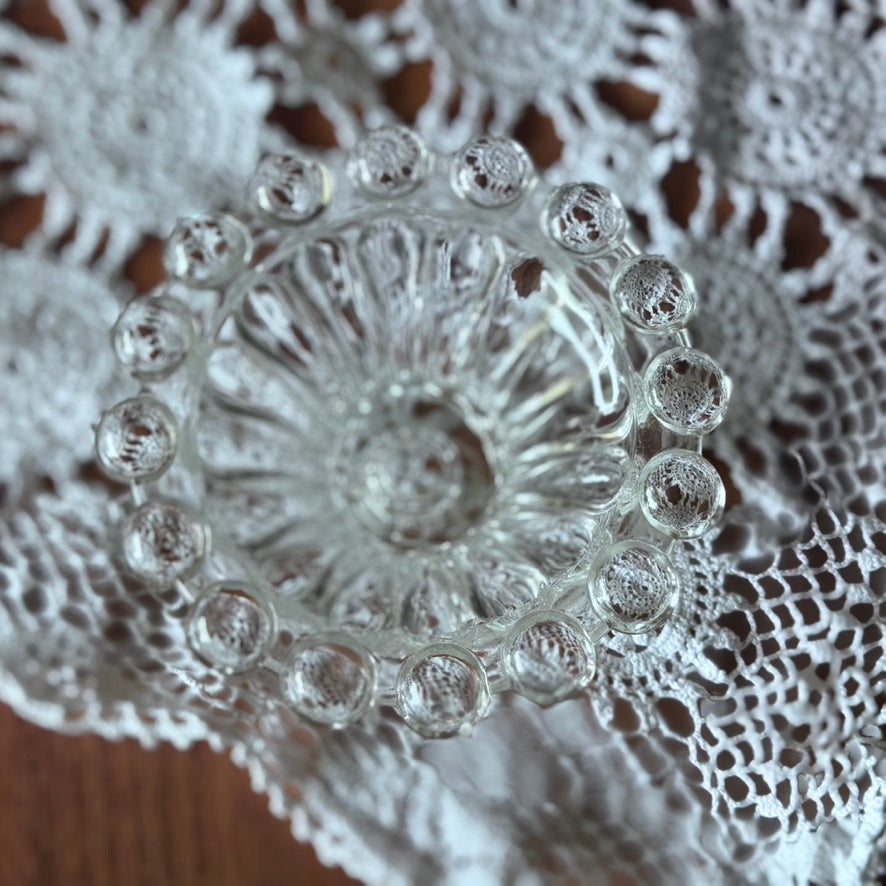 Clear Glass Boopie Bubble Taper Candlestick Holder