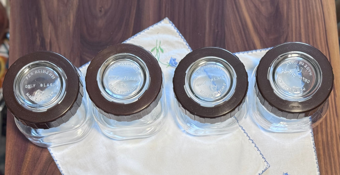 Fidenza Vetraria Italian Glass Canisters