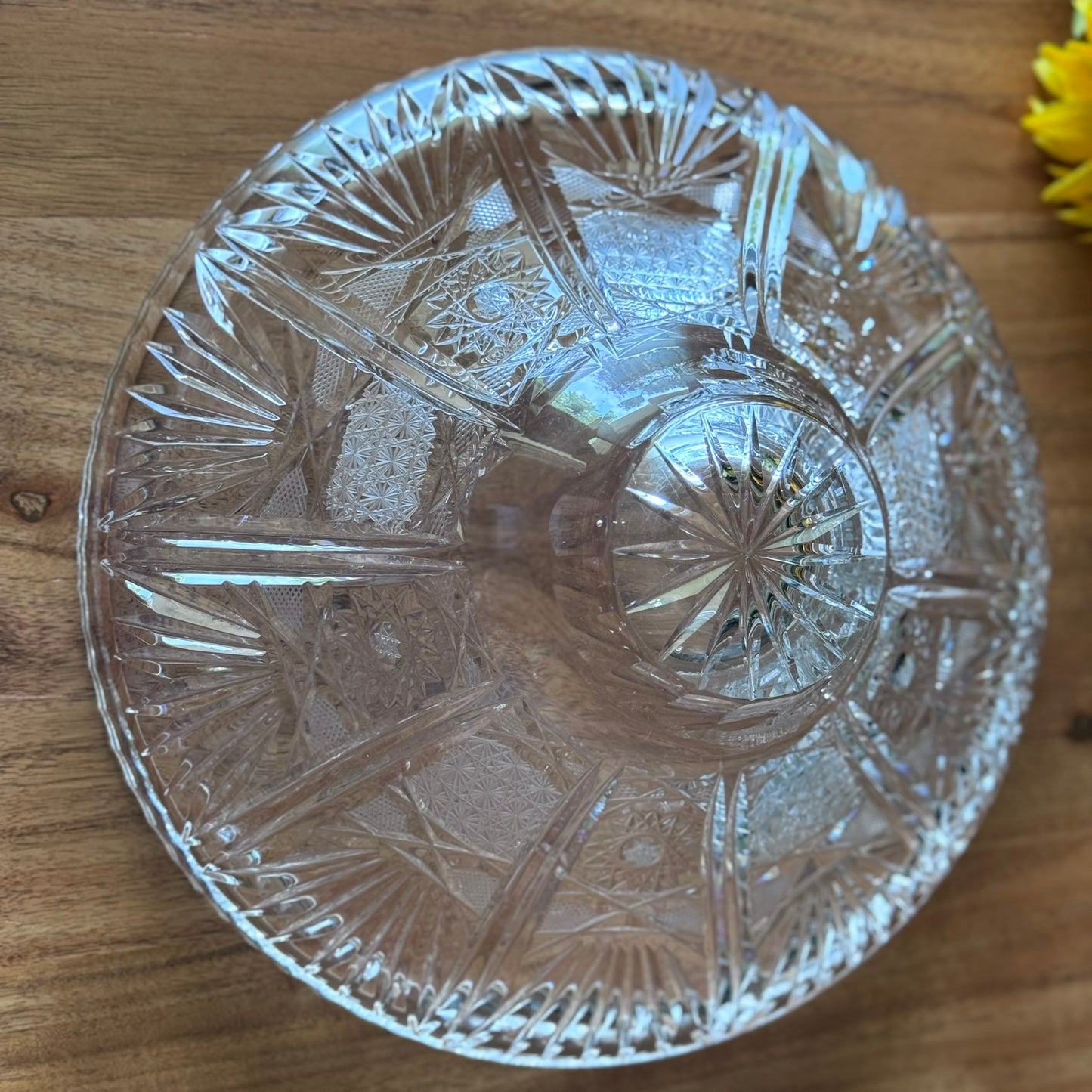 Footed Cut Glass Bowl
