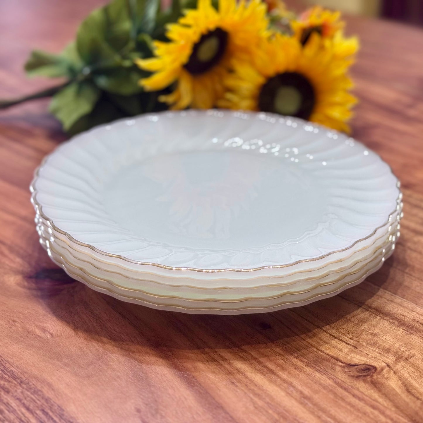 Anchor Hocking Milk Glass 10" Dinner Plates