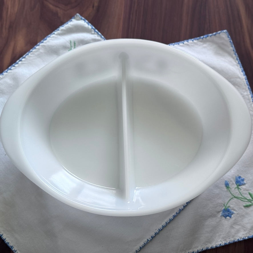Glasbake? Divided Blue Floral Casserole