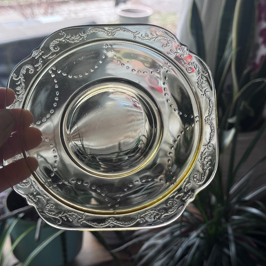 Yellow Depression Glass Saucer