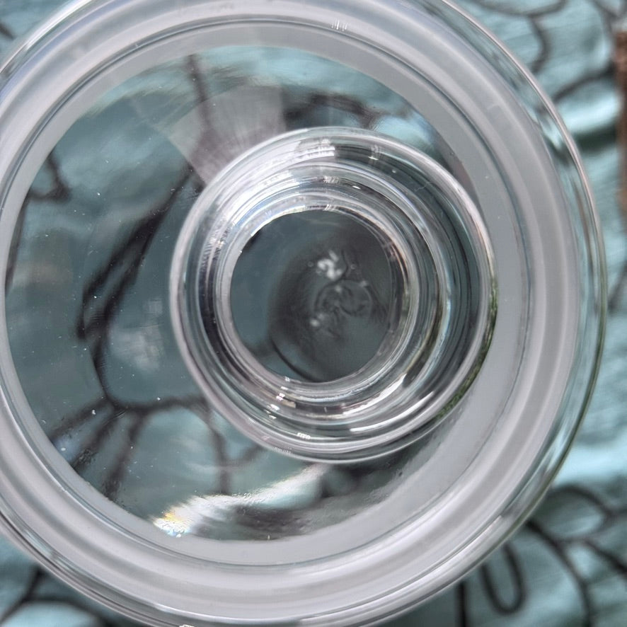 Blue Checkered & Fruit Glass Canister by Palluy