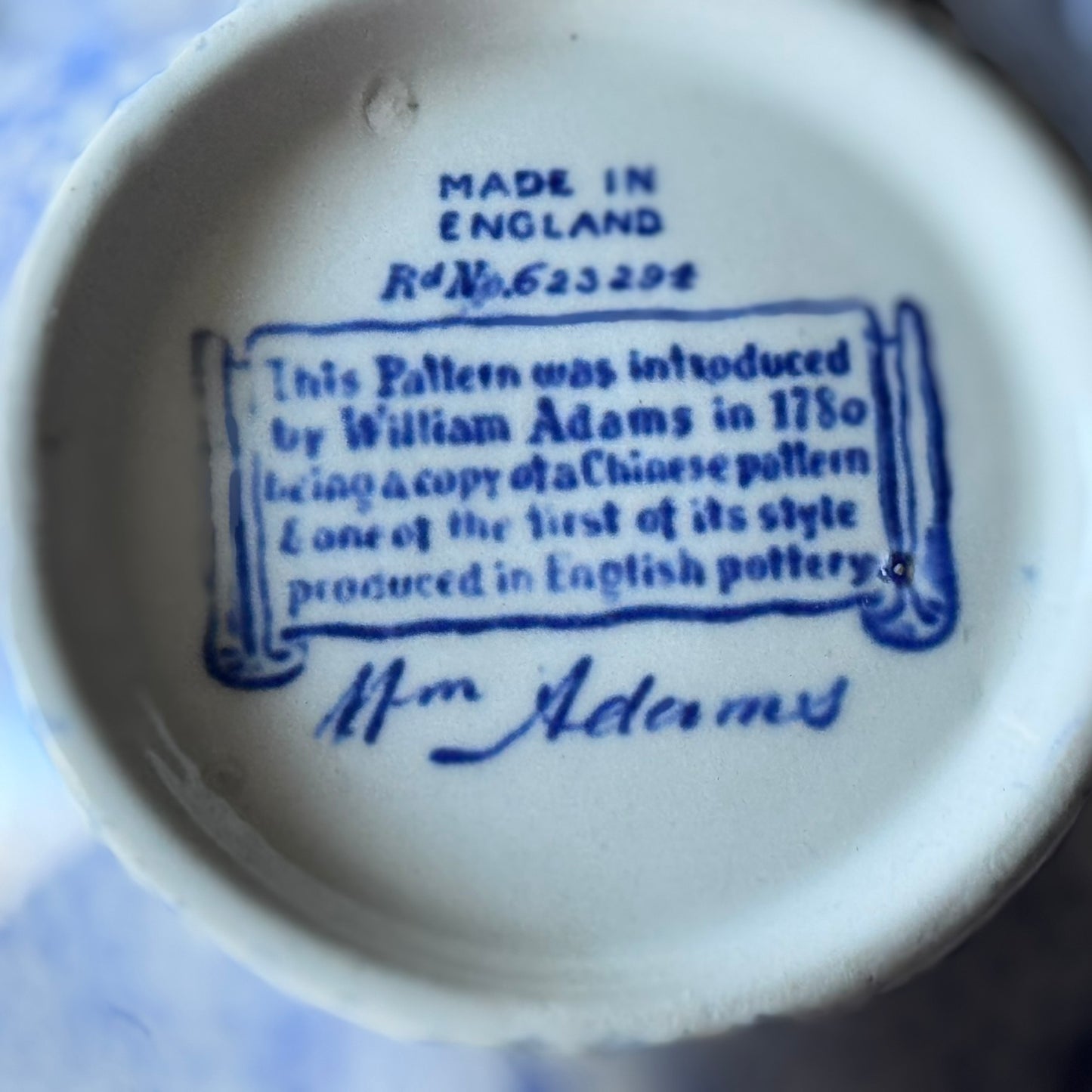 William Adams English Blue Pottery Trinket/SugarGinger Jar