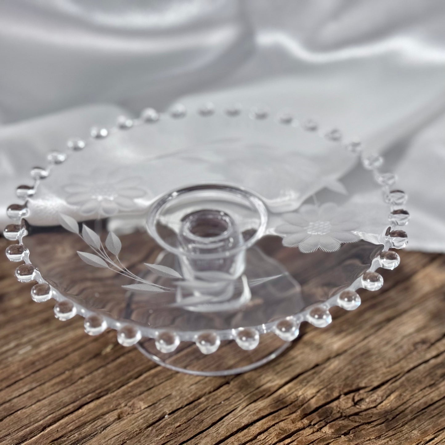 Mini Imperial Candlewick 'Cornflower' Pedestal Cake Plate