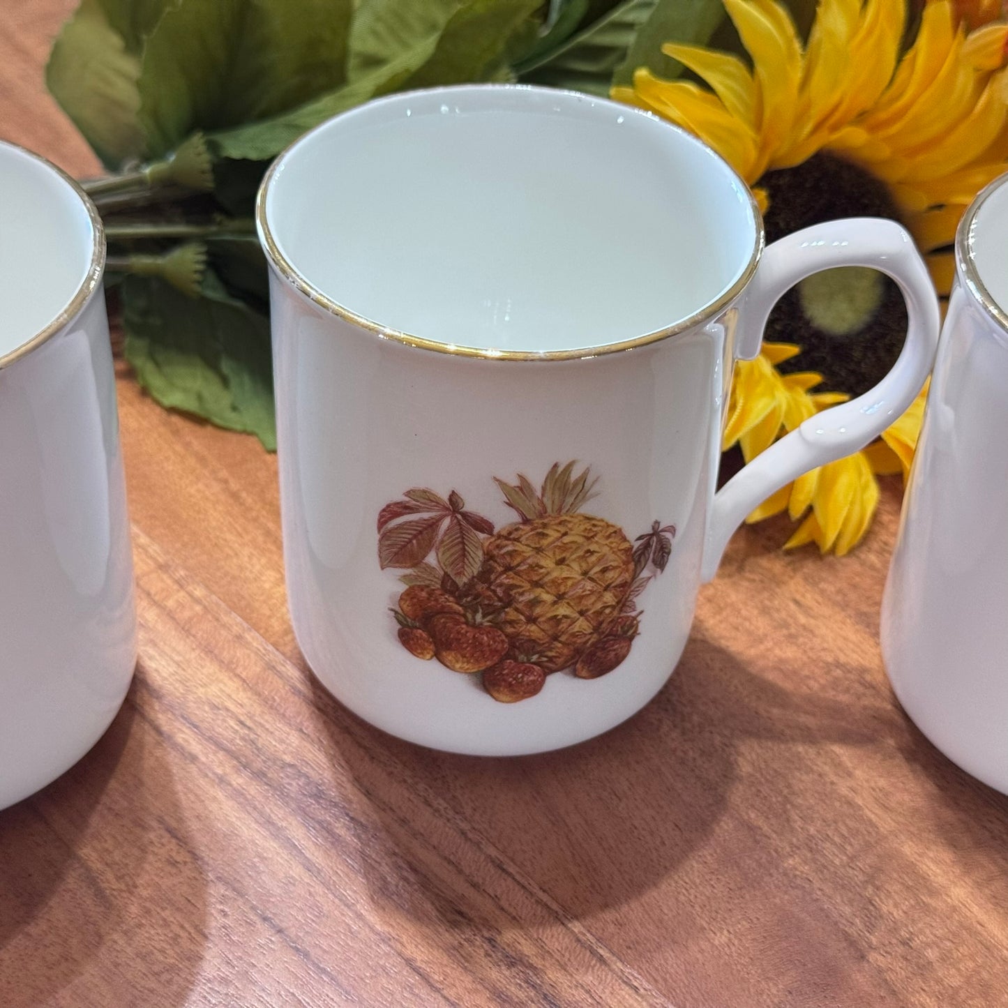 Sadler 'Wellington' Harvest Fruit Design, Bone China Mugs
