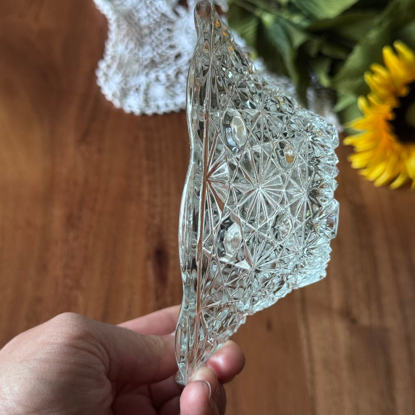 Pressed Cut Glass Serving Bowls