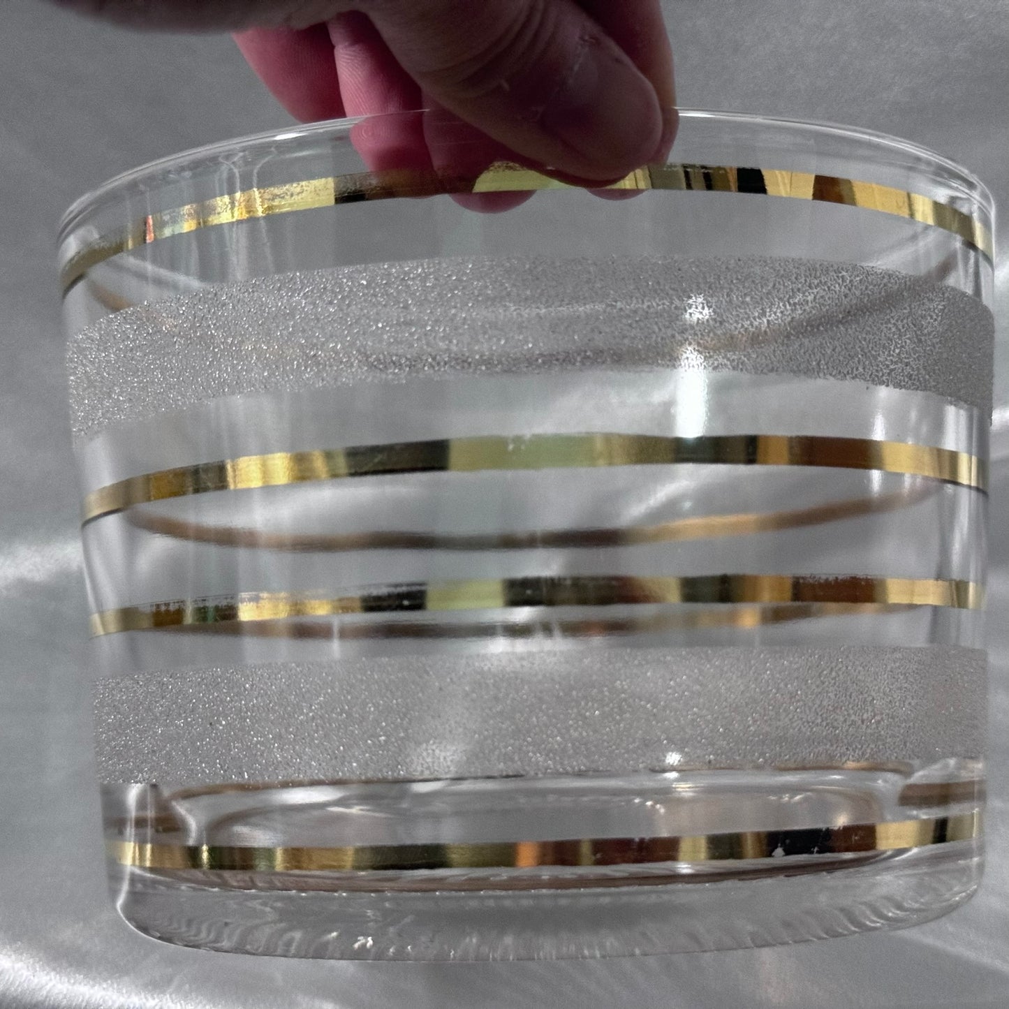 Sugar Texture and Golden Striped Ice Bucket