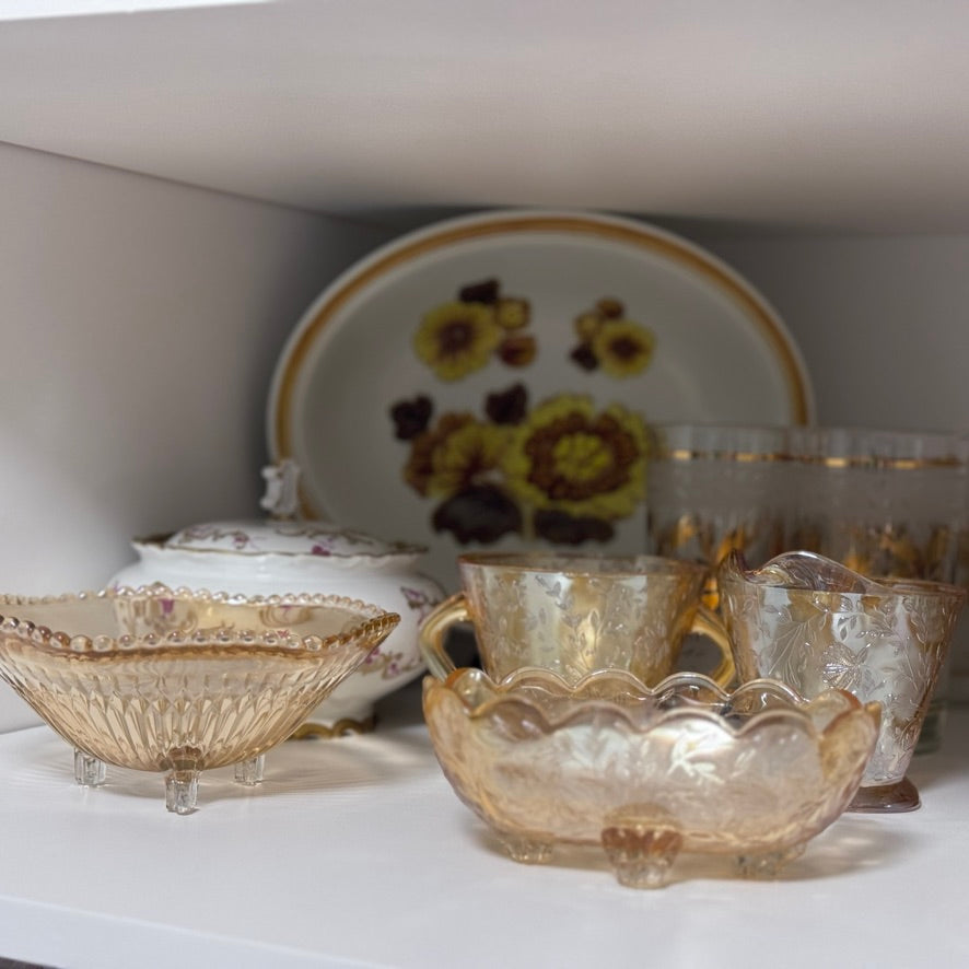 Jeannette Glass Cream and Sugar