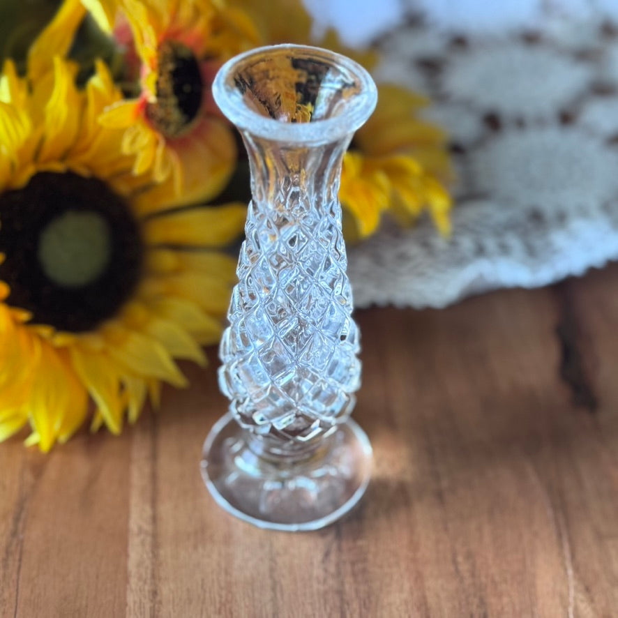 Small Pressed Glass Posy Bud Vase