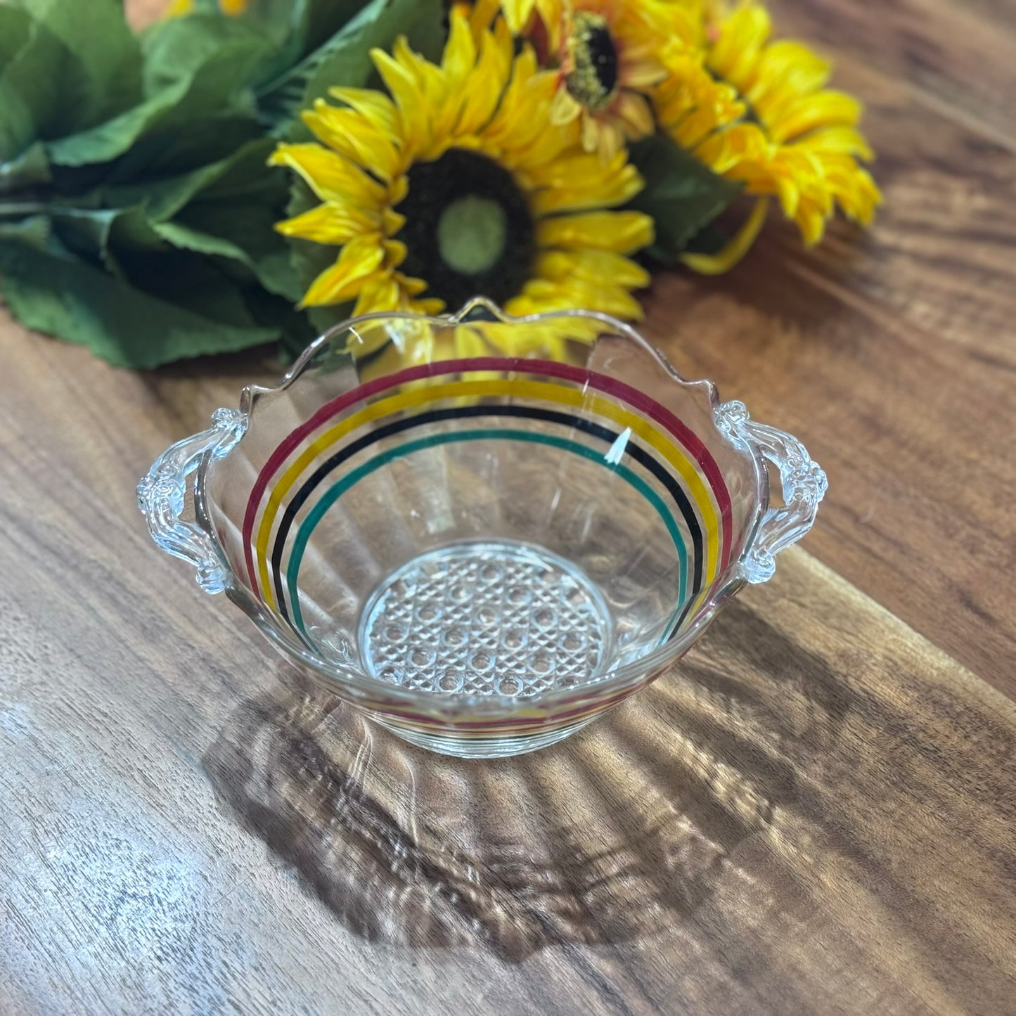 Anchor Hocking Glass Lancaster Circus Stripe Small Bowl
