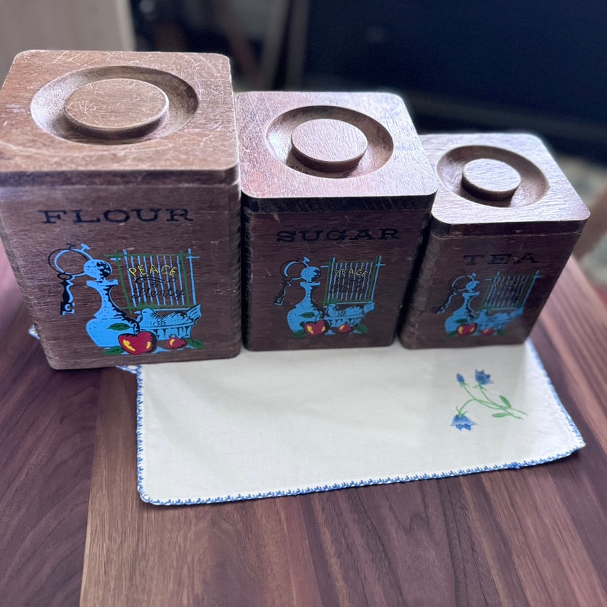 Wooden Canisters Set of 3