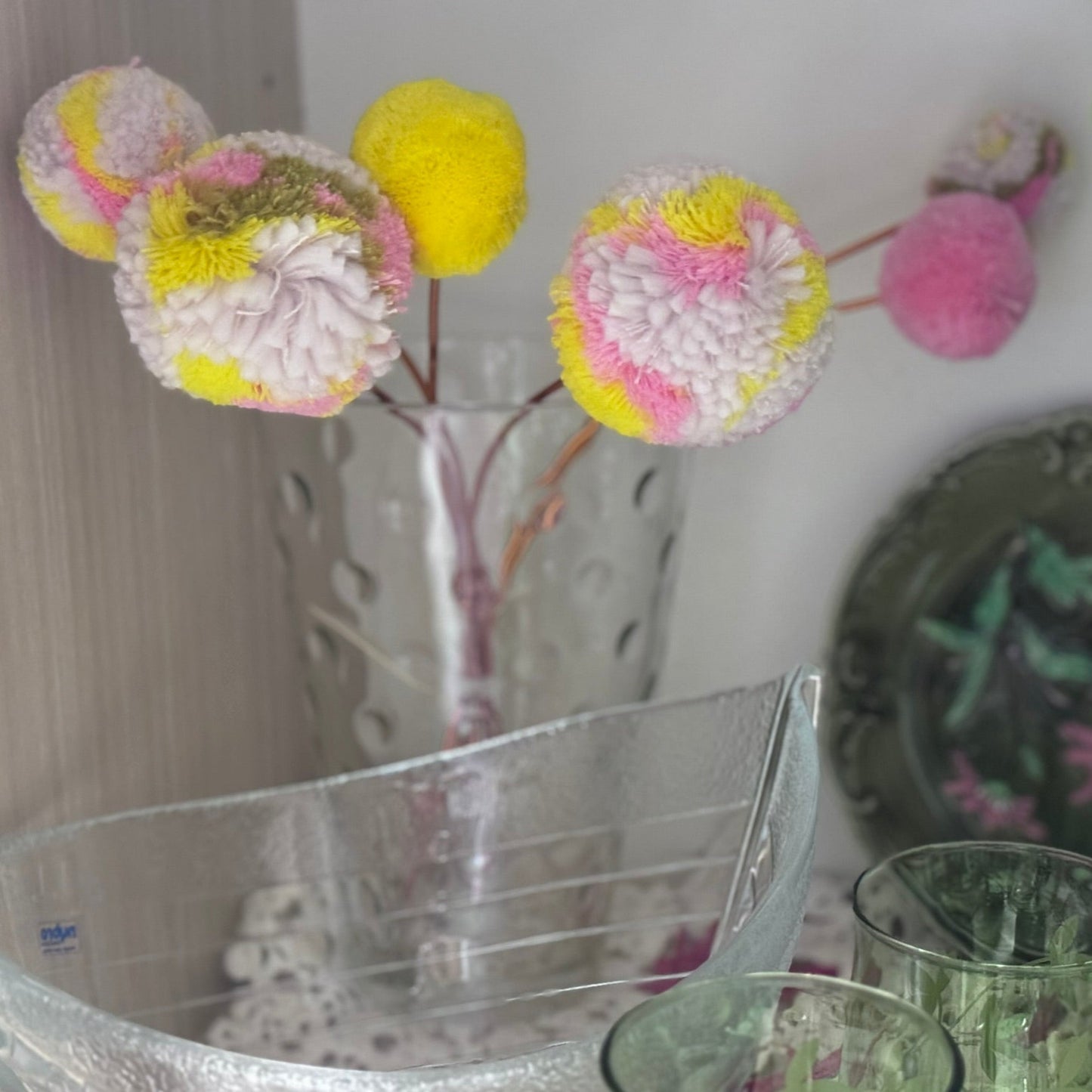 Verloop Pom Pom Flower Bouquet - Pink Yellow
