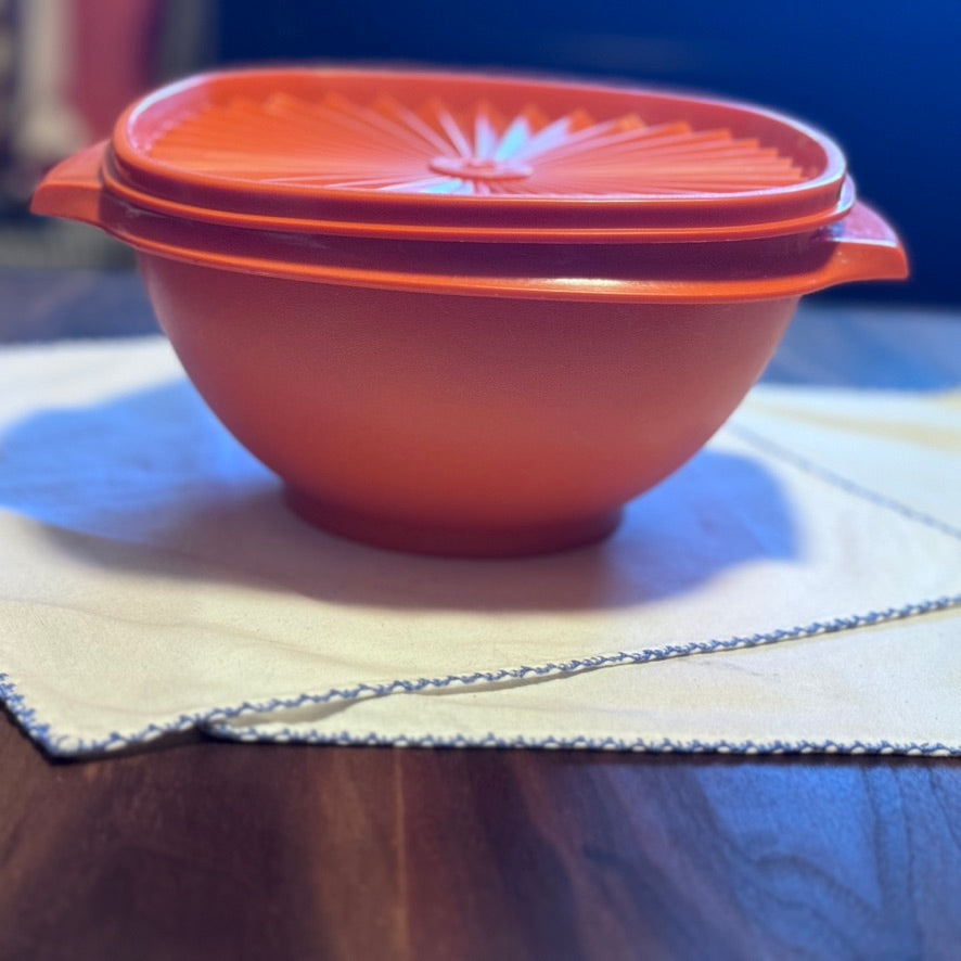 Orange Tupperware Bowls with Lids