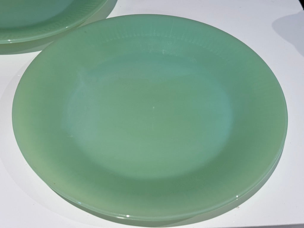 Fire King Jadeite Jane Ray Dinner Plates