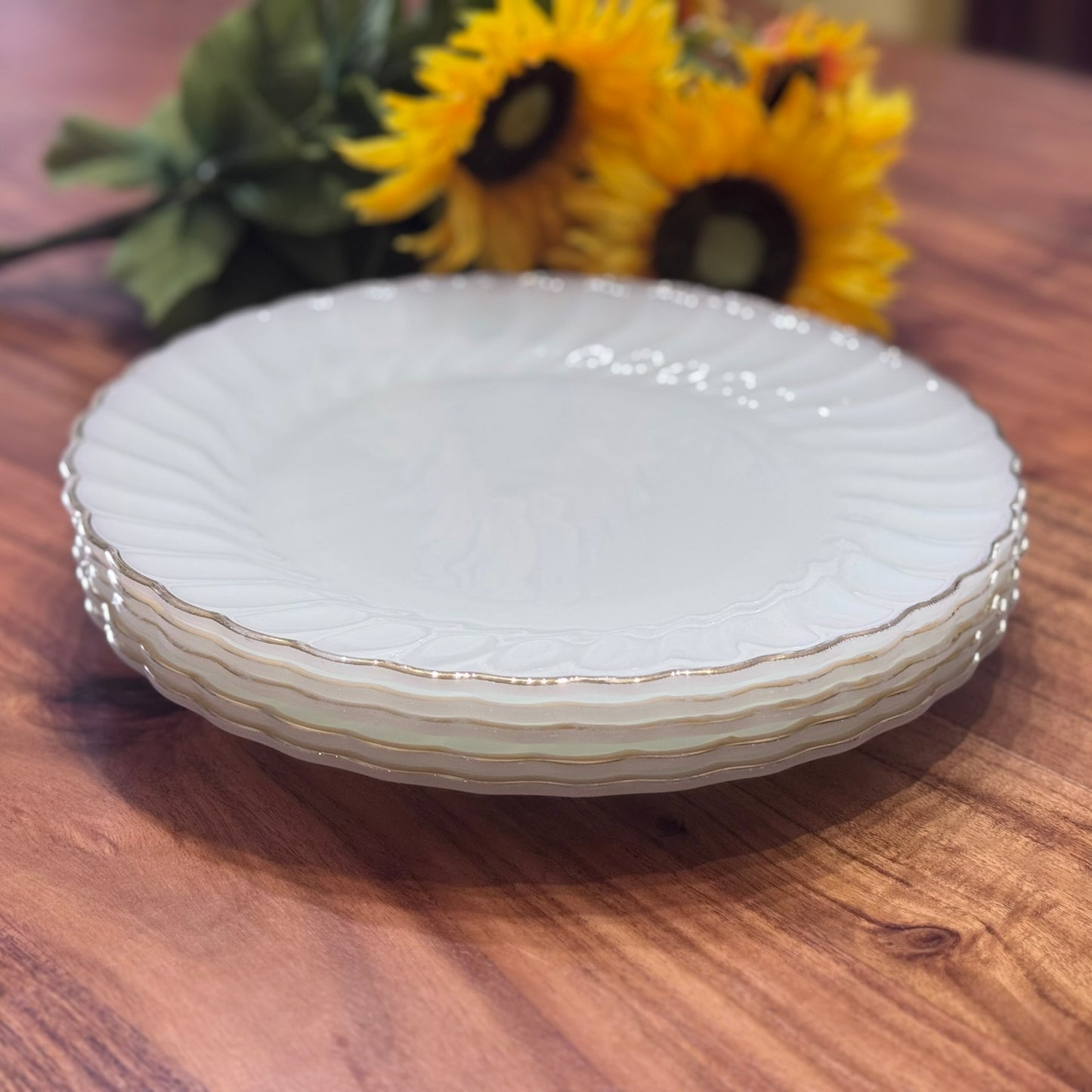 Anchor Hocking Milk Glass 10" Dinner Plates