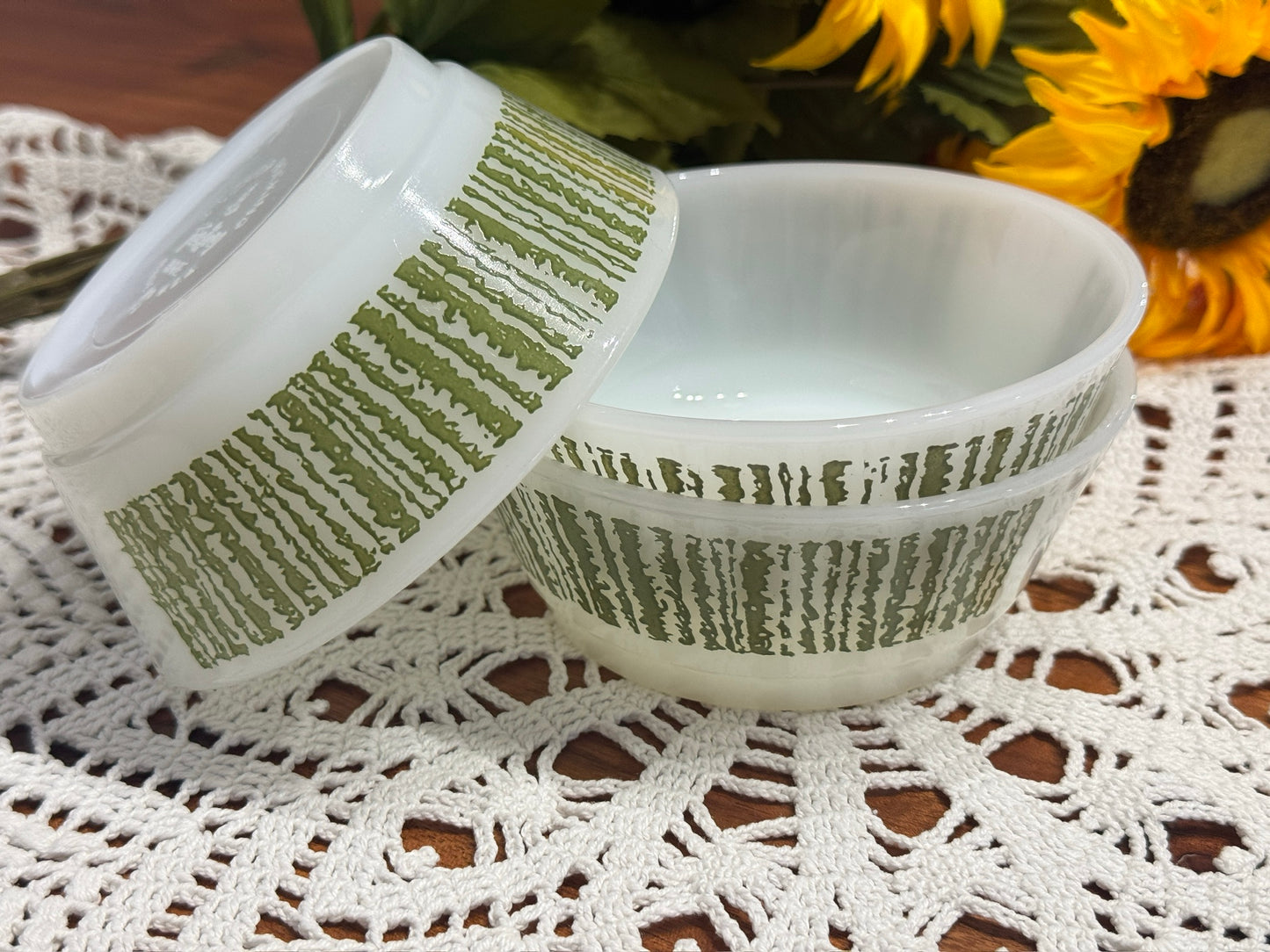 Anchor Hocking Fire-King Green Stripe Bowl