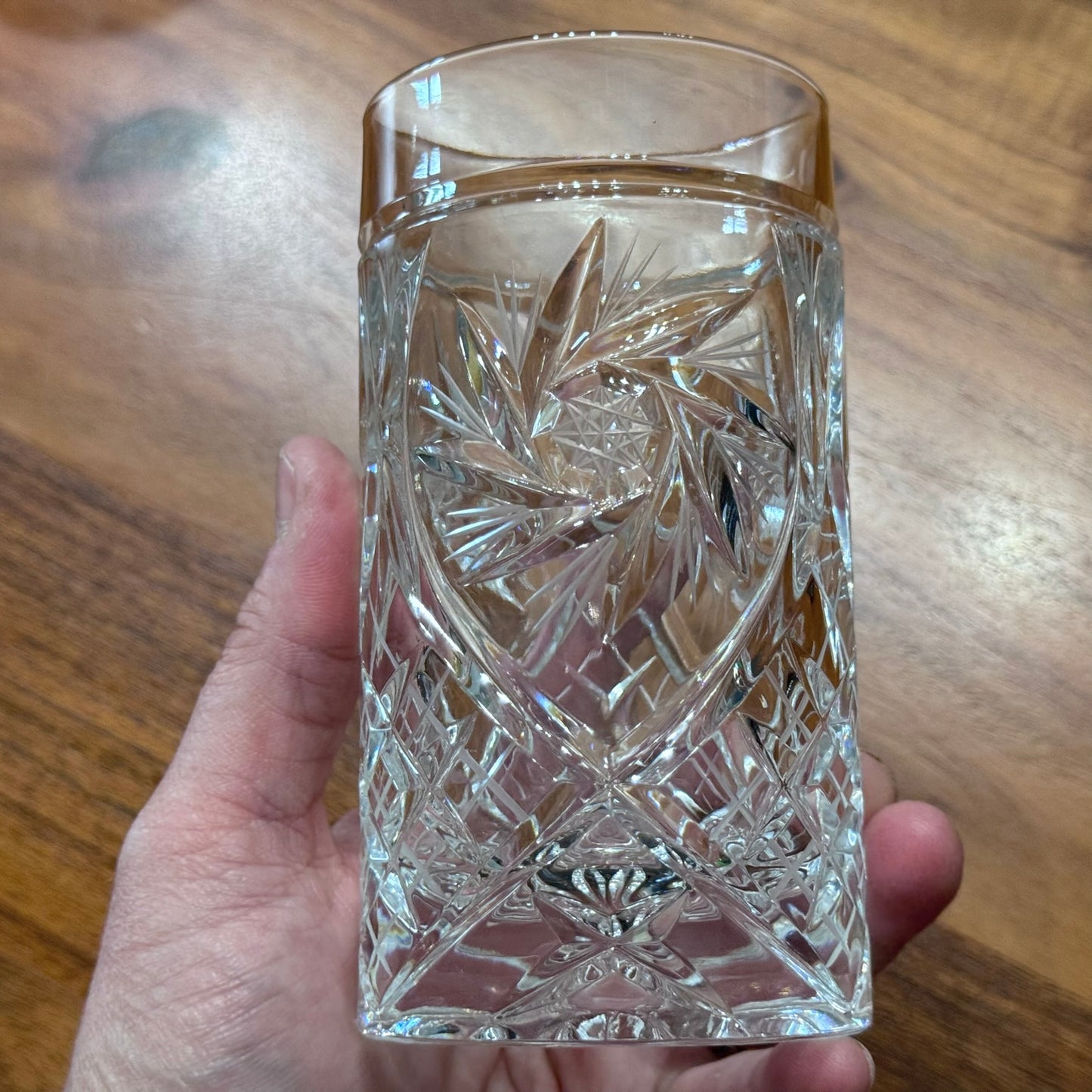 Pinwheel Crystal High Ball Glasses