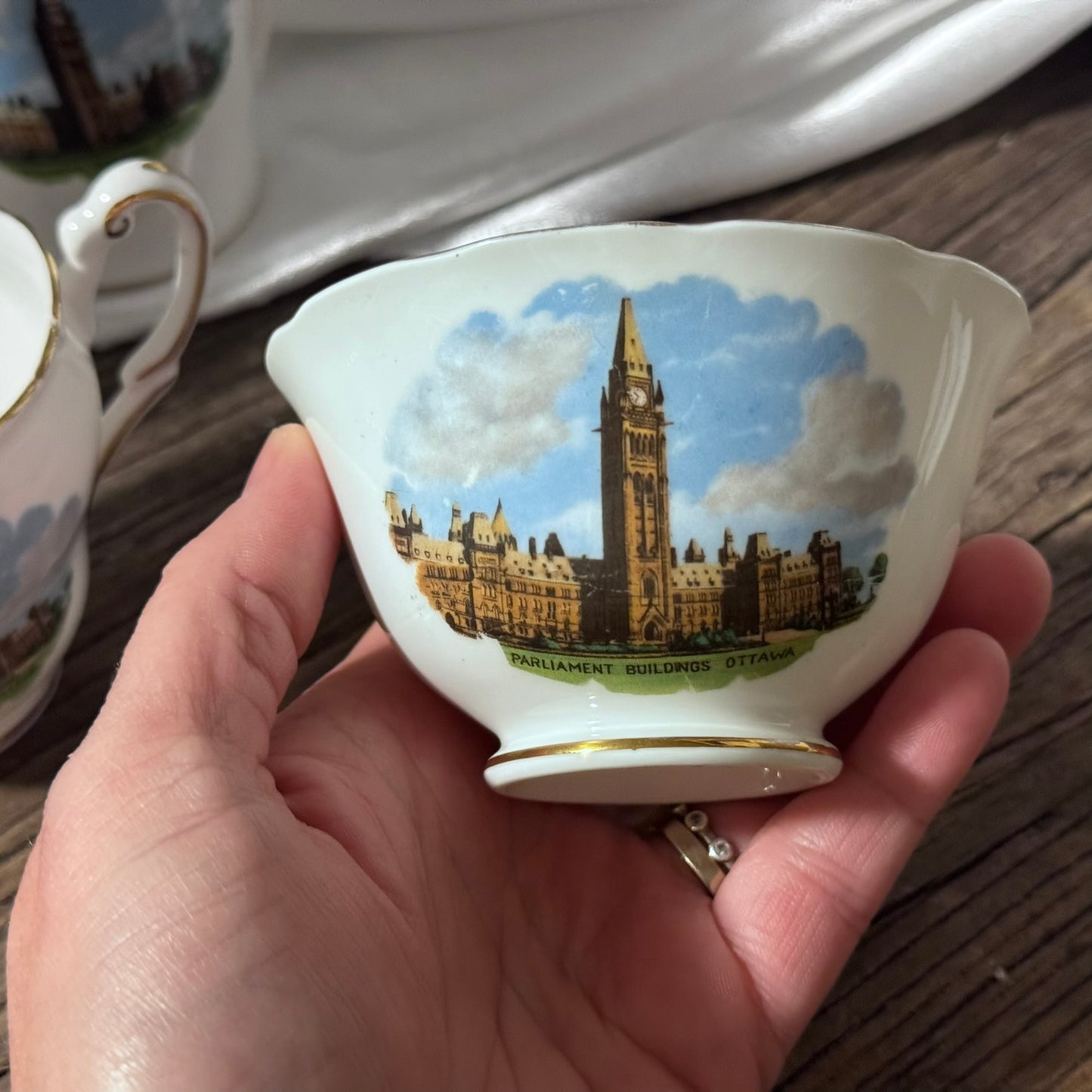 Regency England 'Parliament Buildings Ottawa' Bone China Coffee Set
