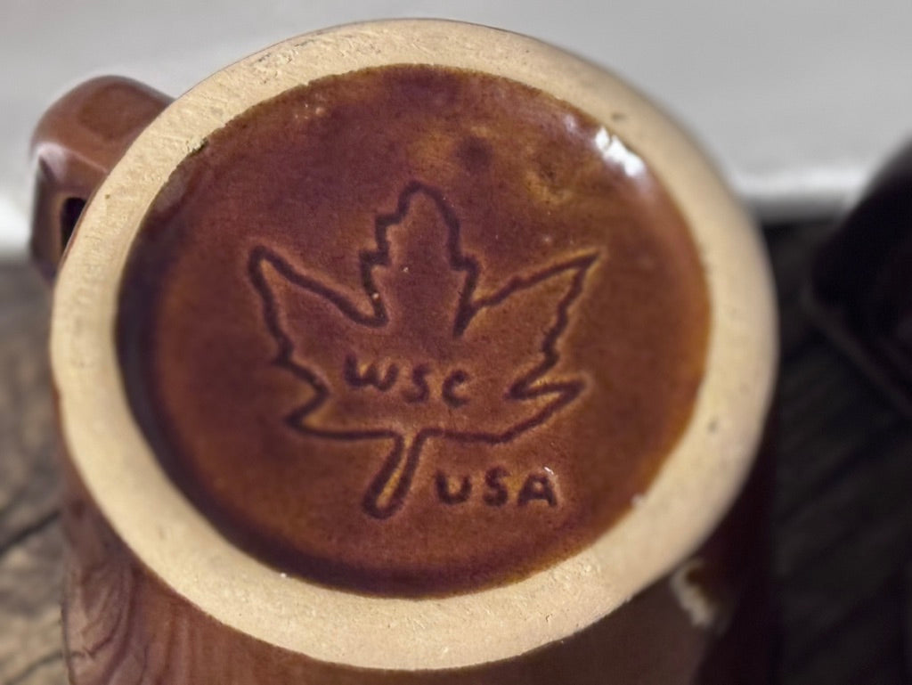 WSC Maple Leaf Brown Drip Glaze Coffee Mug