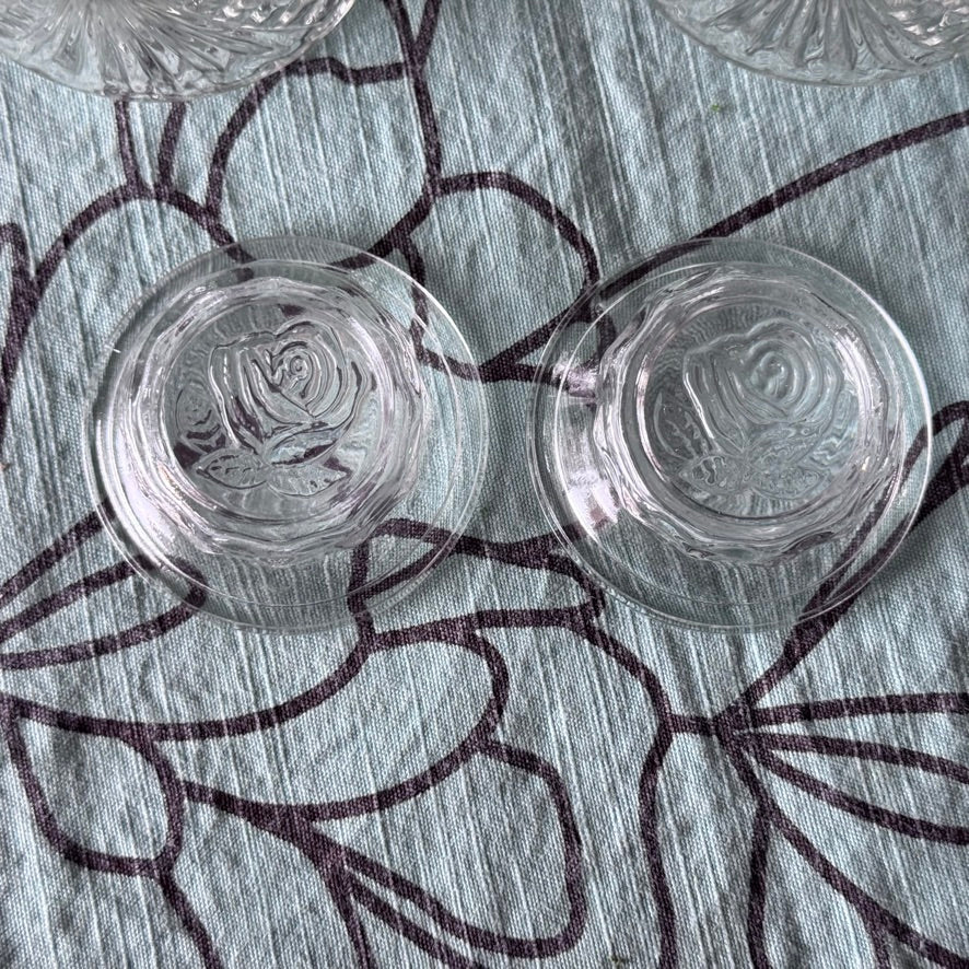 Pressed Cut Glass Jelly/Jam Jar