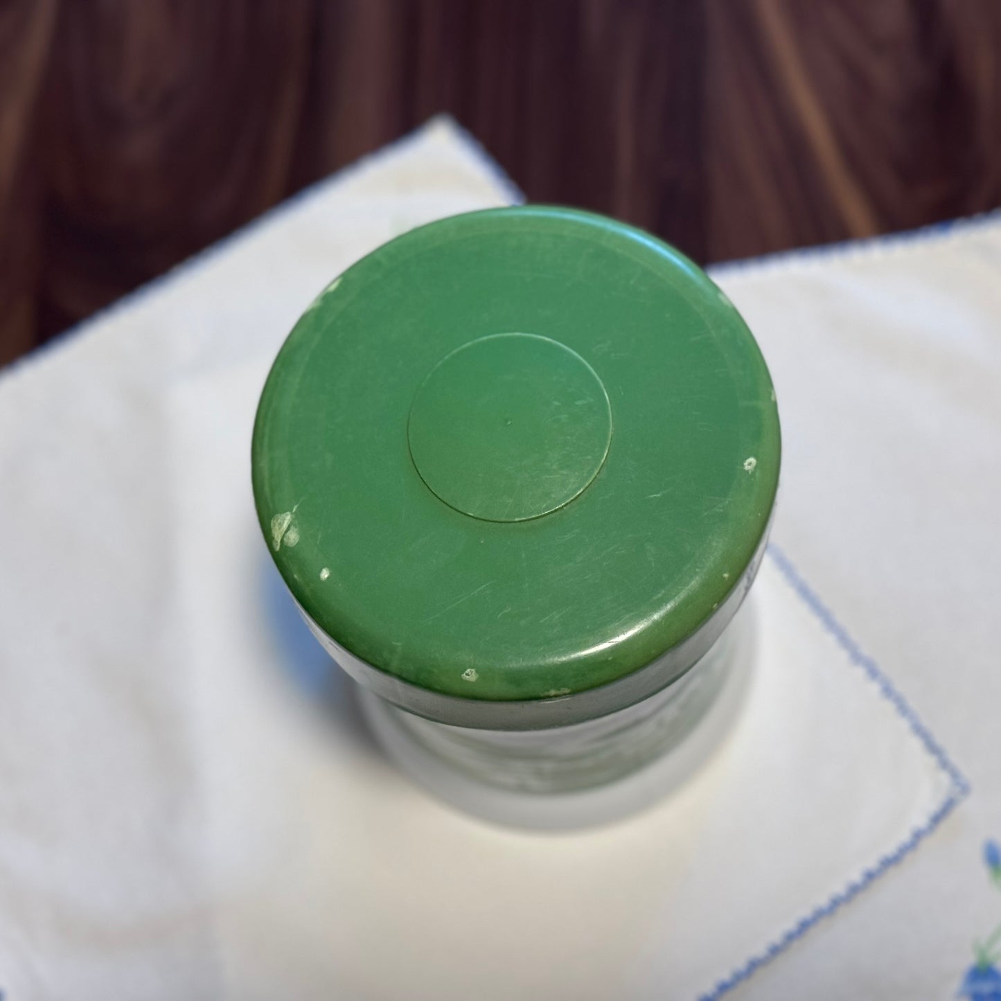 Milk Glass River Boat Canister/Jar