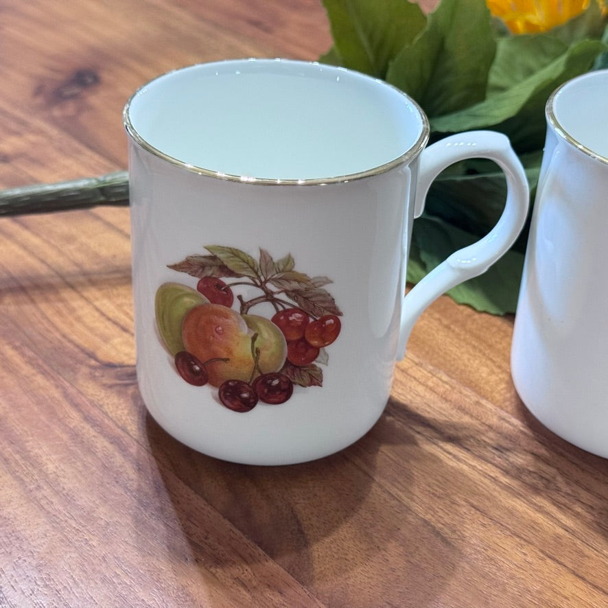 Sadler 'Wellington' Harvest Fruit Design, Bone China Mugs