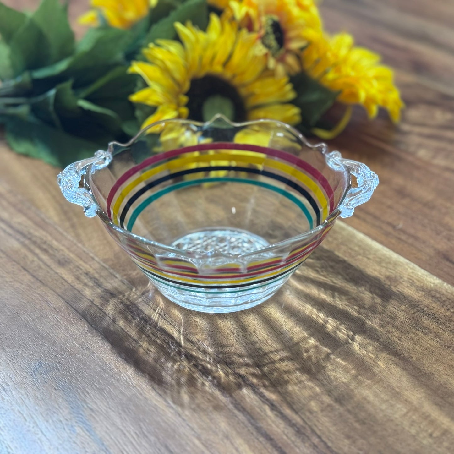 Anchor Hocking Glass Lancaster Circus Stripe Small Bowl