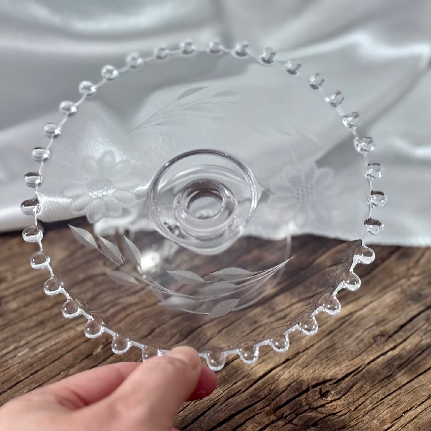 Mini Imperial Candlewick 'Cornflower' Pedestal Cake Plate