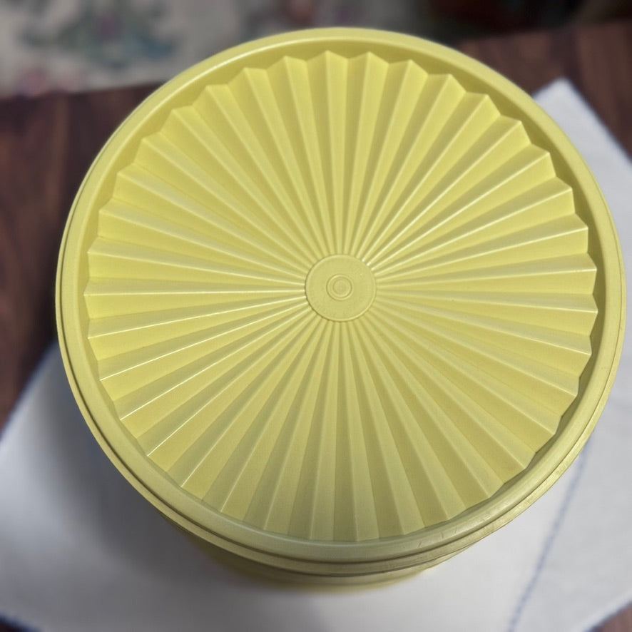 Vintage Lidded Servalier Tupperware Yellow Stacking Containers