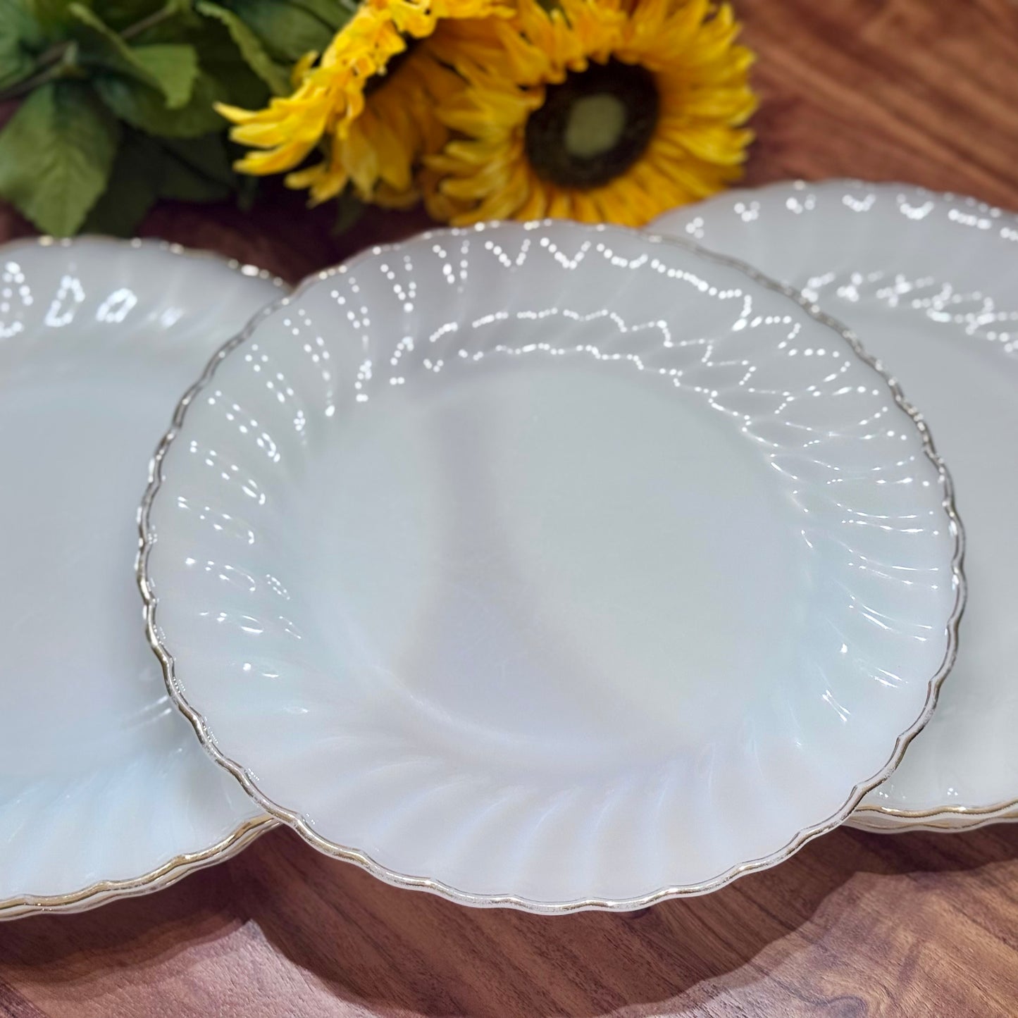 Anchor Hocking Milk Glass 10" Dinner Plates