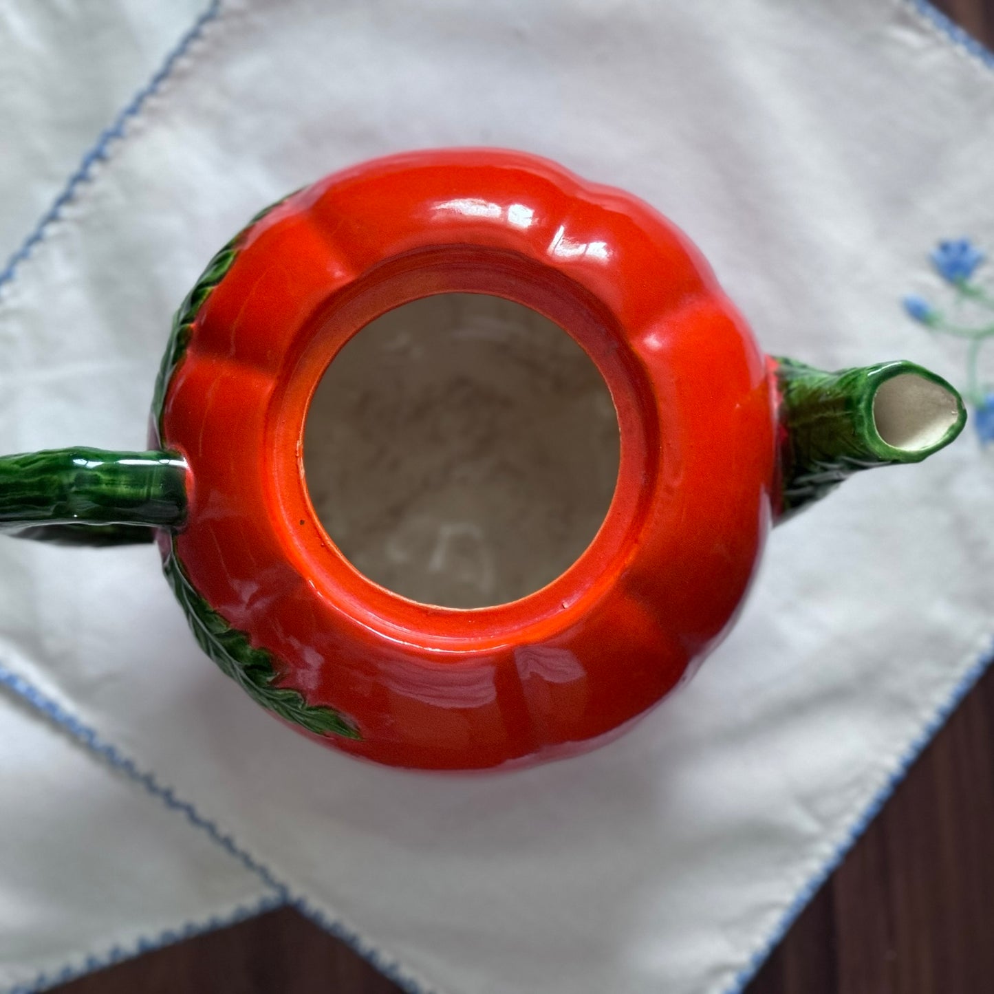 Tomato Tea Pot & Tomato Leaf Plate