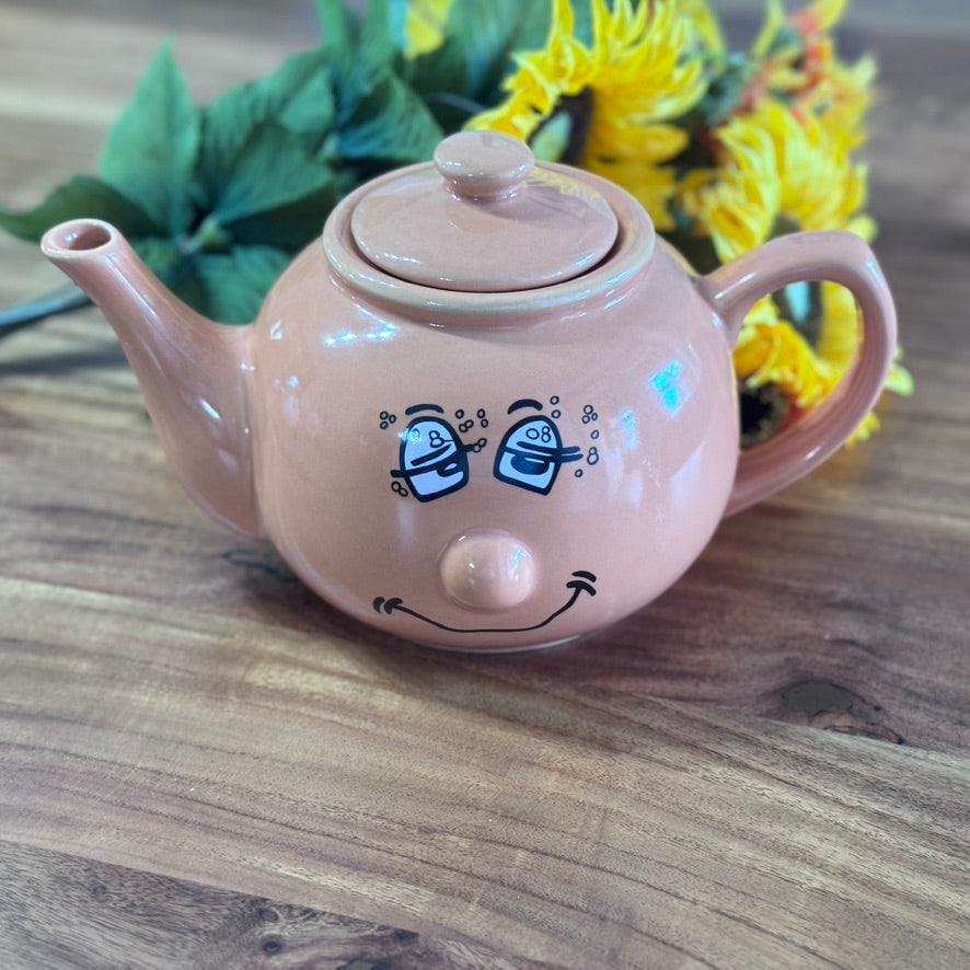 Vintage Orange Novelty Face Teapot