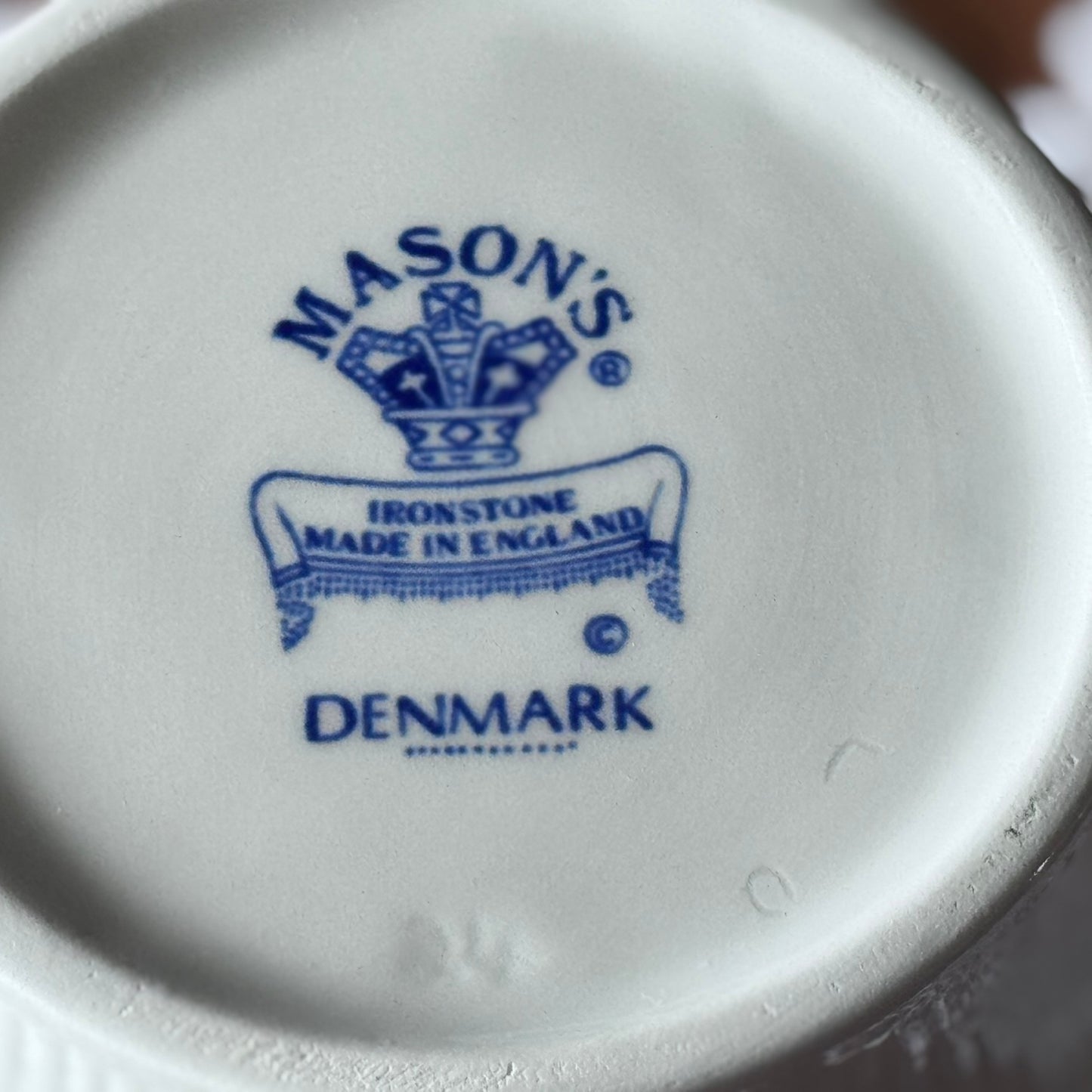 MASON'S Denmark Blue & White Ironstone Coffee/Teapot