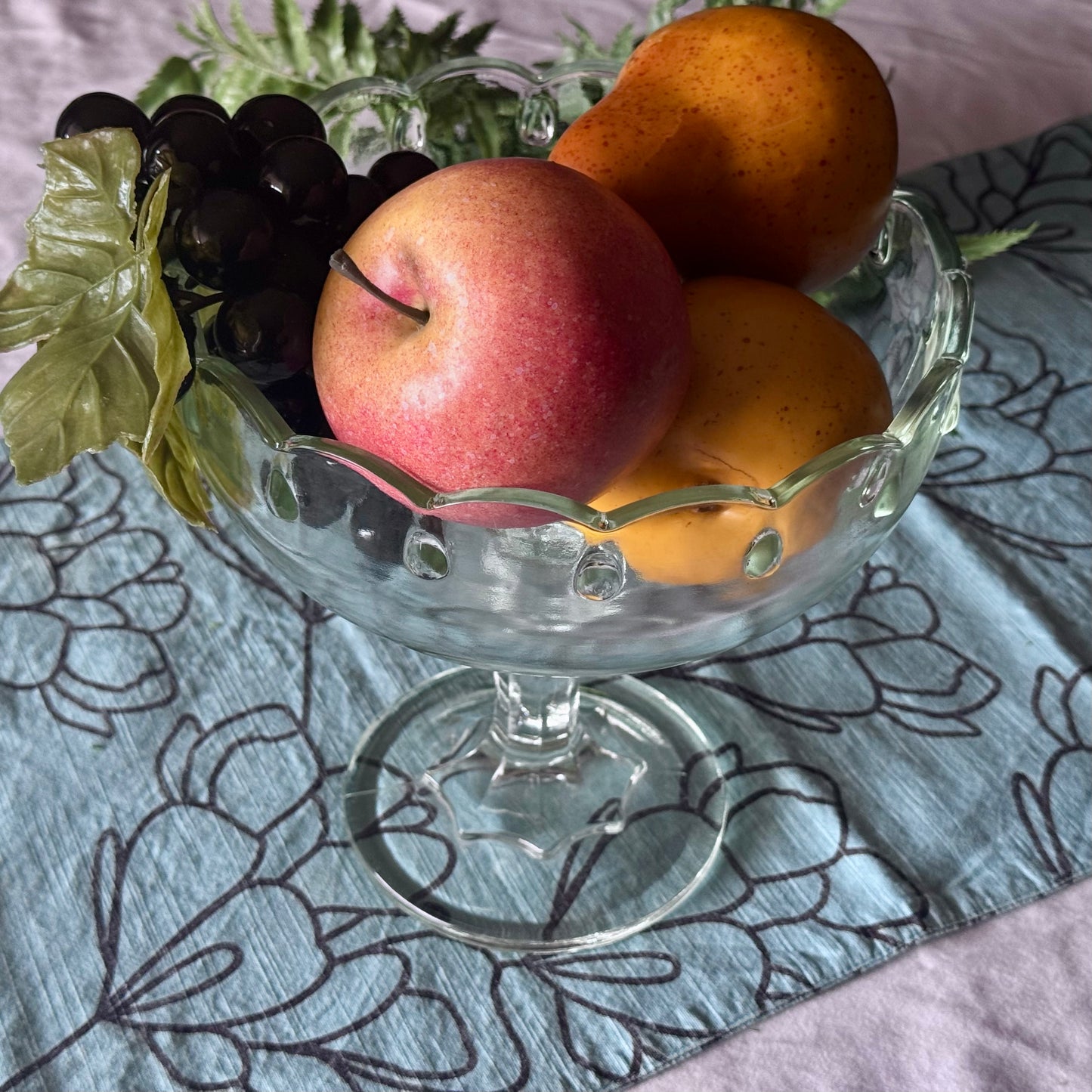 Indiana Glass Teardrop Pedestal Compote/Fruit Bowl
