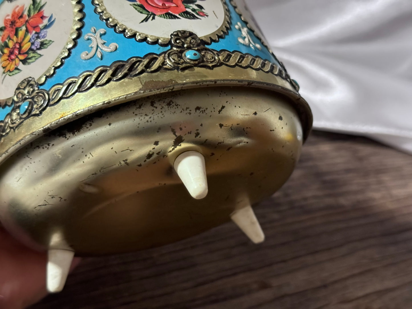 Floral 1960s Tin Containter