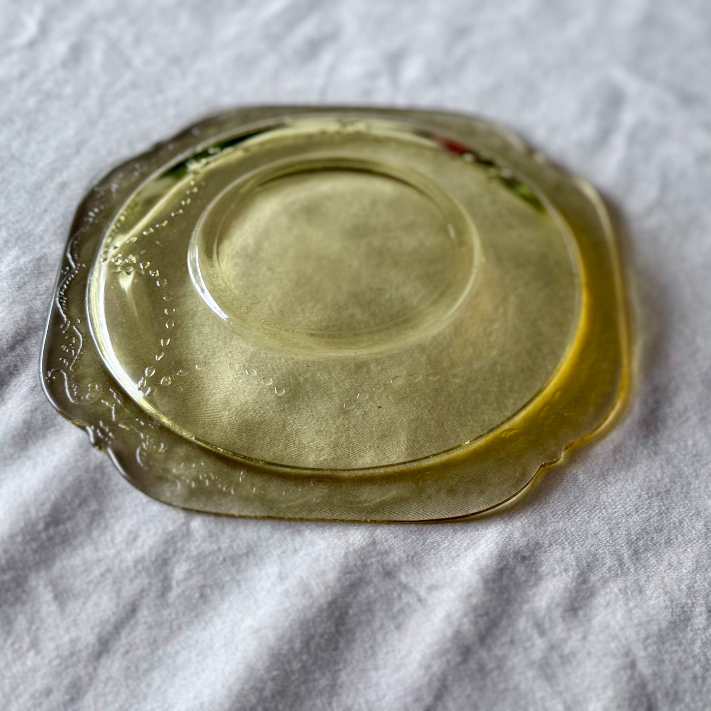 Yellow Depression Glass Saucer