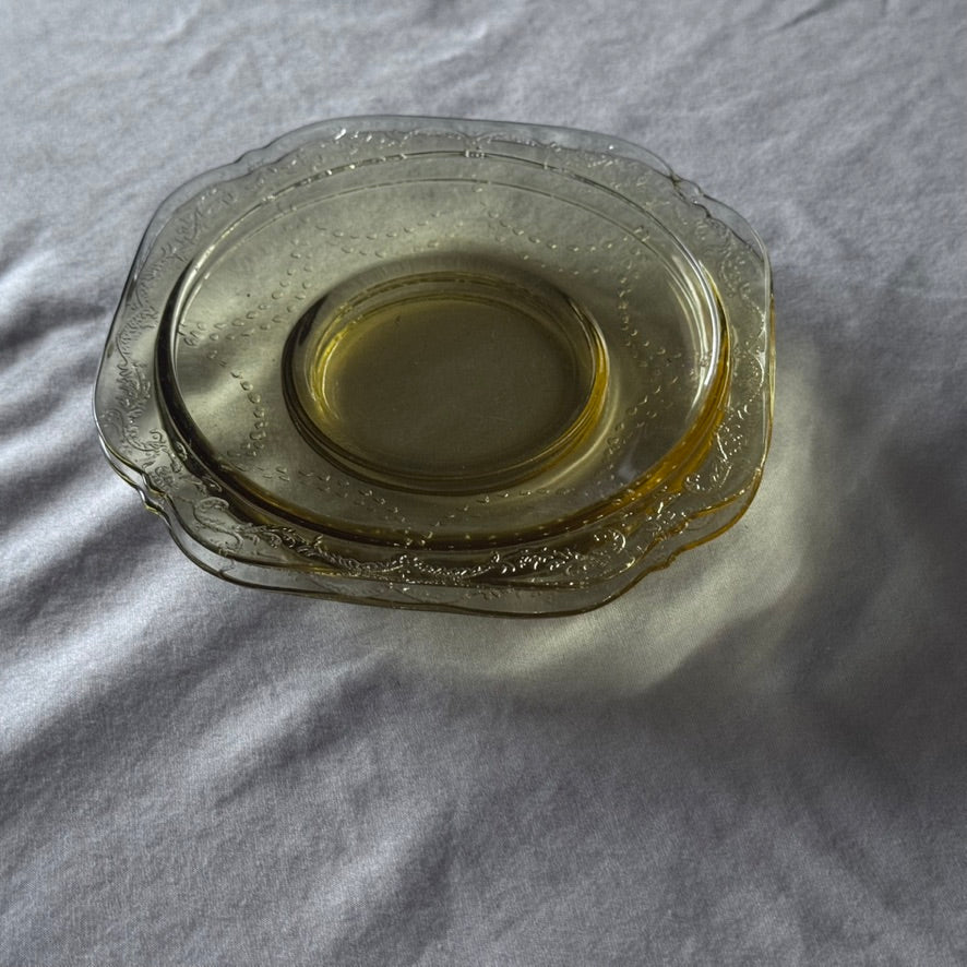 Yellow Depression Glass Saucer