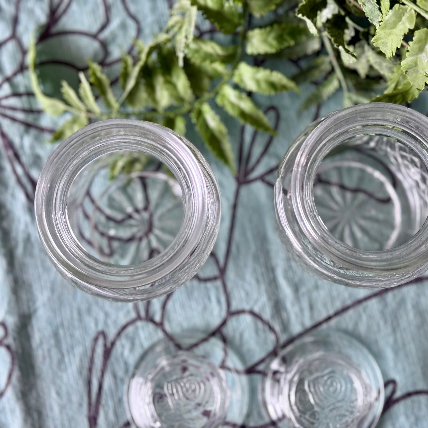 Pressed Cut Glass Jelly/Jam Jar