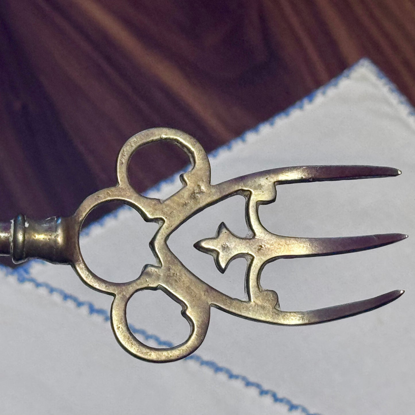 Vintage Brass Toasting Fork - Witch
