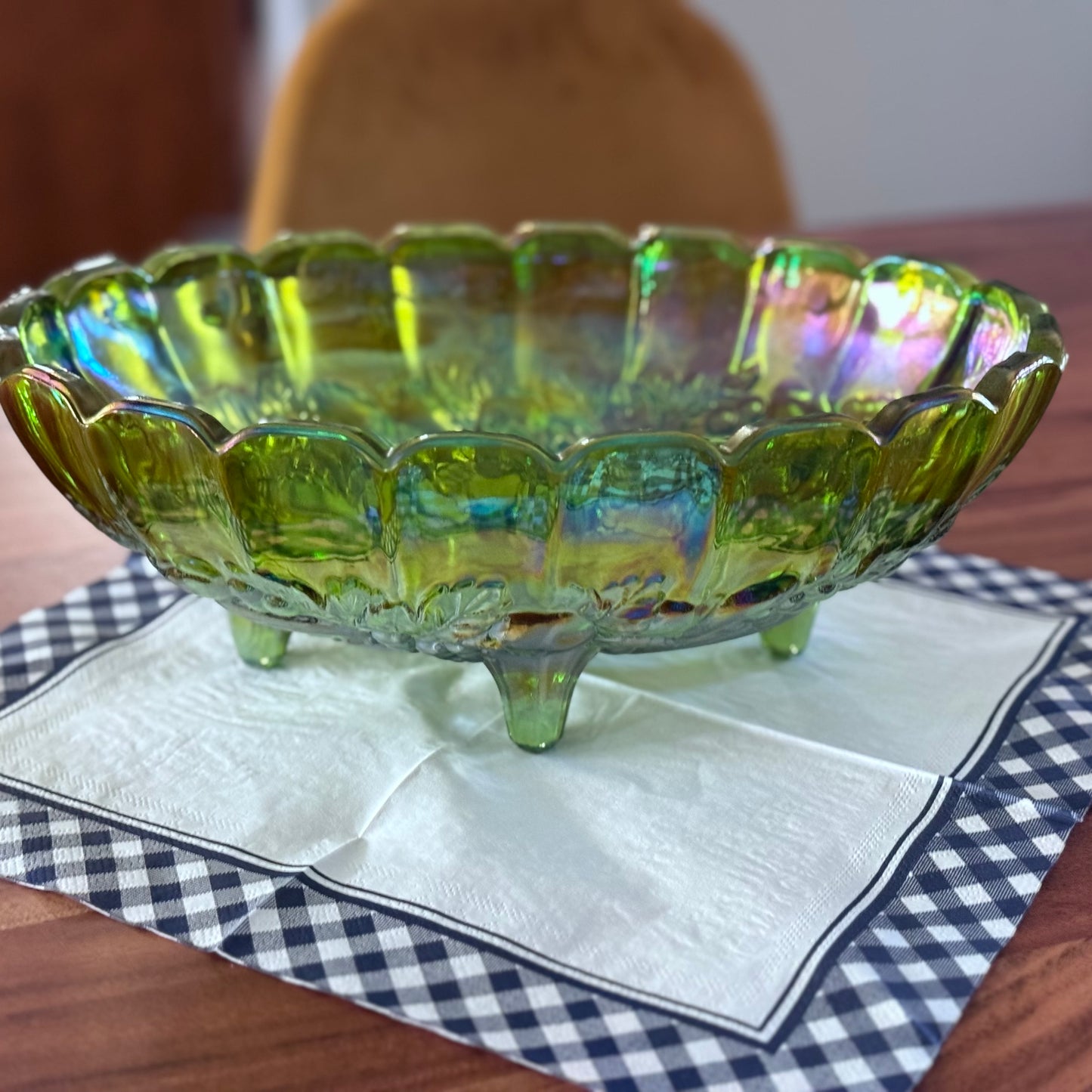 Indiana Glass/Carnival Glass Harvest Oval Bowl