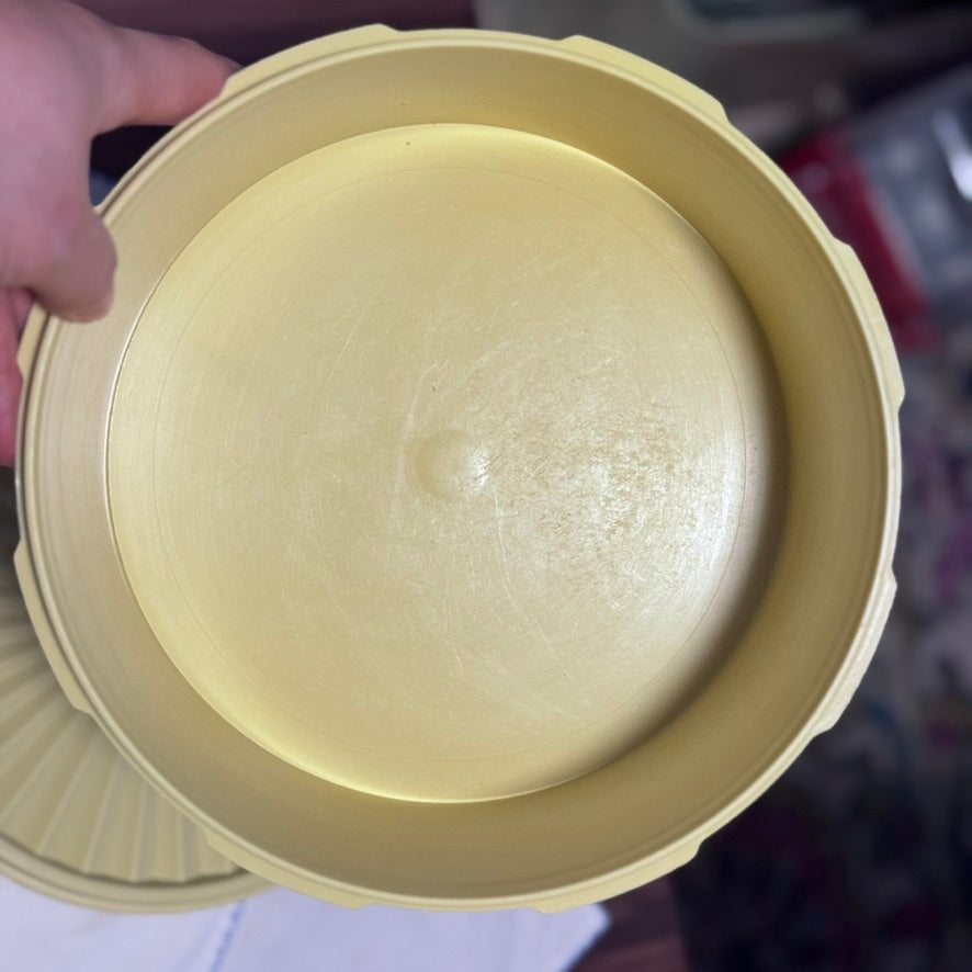 Vintage Lidded Servalier Tupperware Yellow Stacking Containers