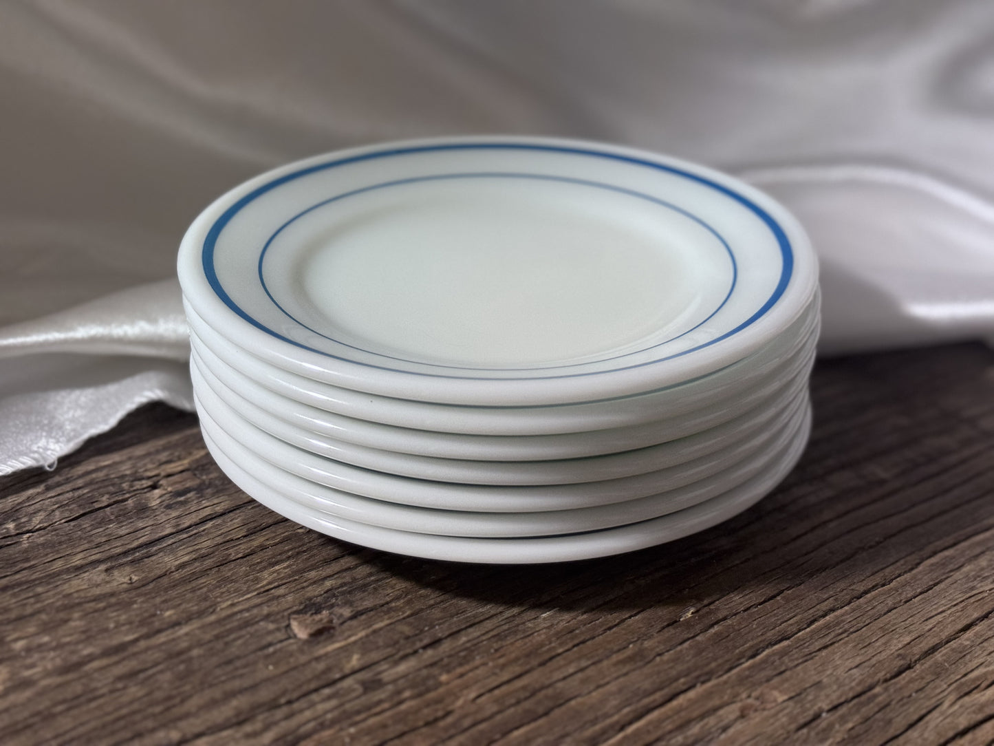 Pyrex Blue Striped Milk Glass Dish Set