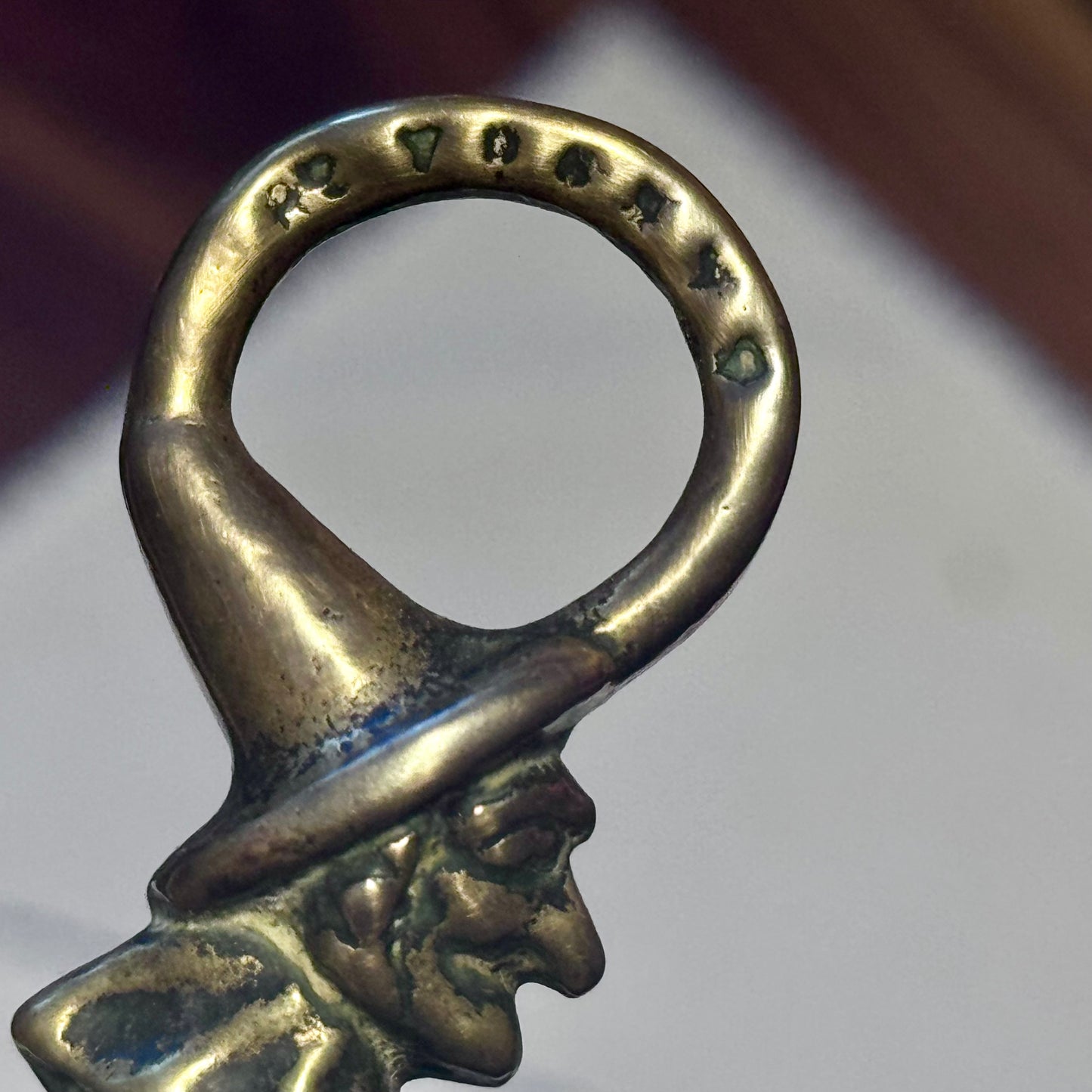 Vintage Brass Toasting Fork - Witch